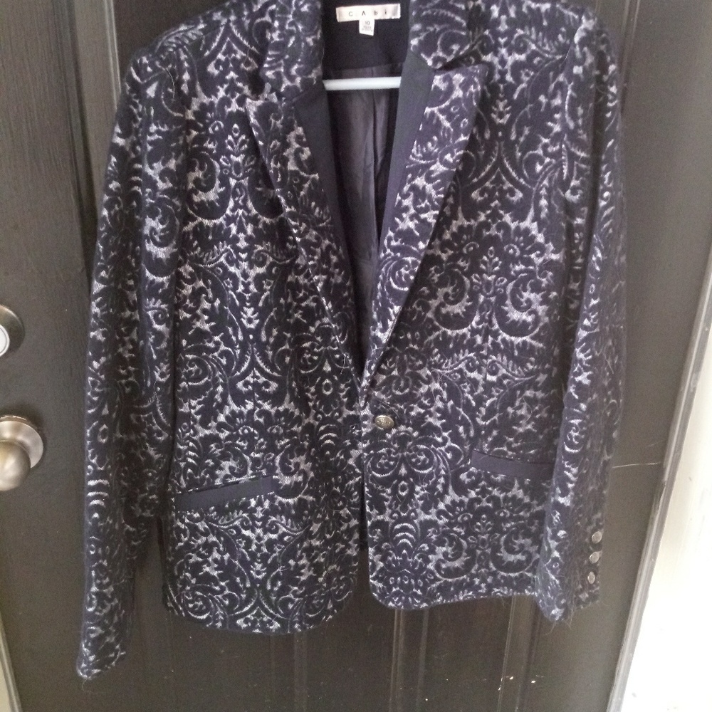 CABI Floral Velvet Navy Blue Blaze